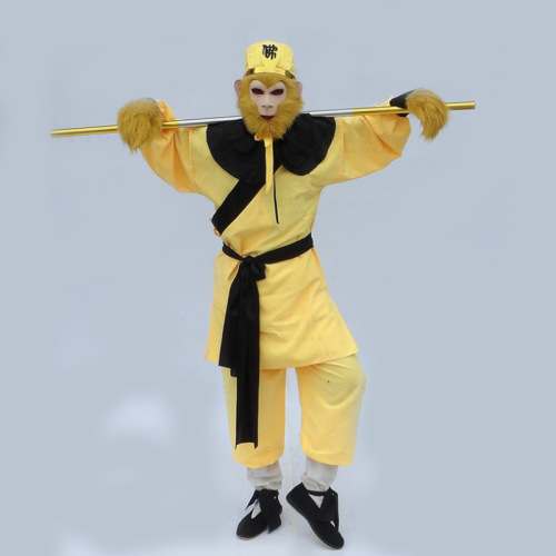 Monkey King sun wukong yellow dress costumes clothing Buddha hats clothes journey to the west, Monkey King sun walkers