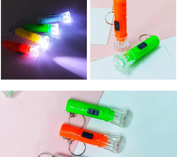 Mini Led Kunststoff Einfarbig Kinder Glowing Kleine Taschenlampe Spielzeug display picture 2