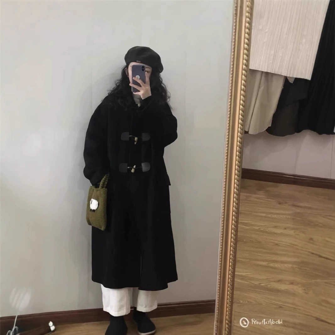 Демисезонное модное шерстяное пальто