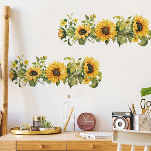 New fun-f105 painted fresh sunflower bedroom living room kitchen home background decorative wall sticker