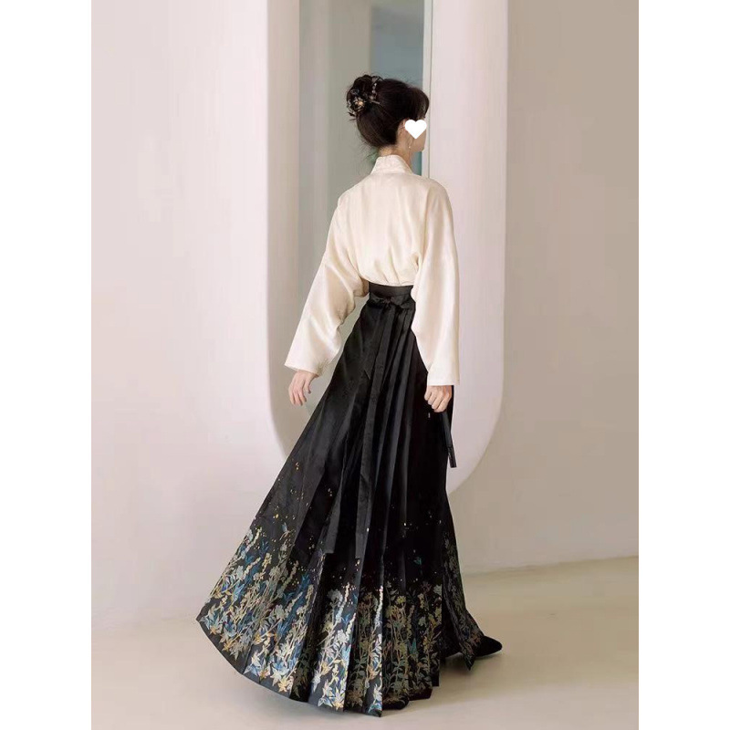 明制汉服女国风马面裙通勤酷系女春夏印花款|undefined