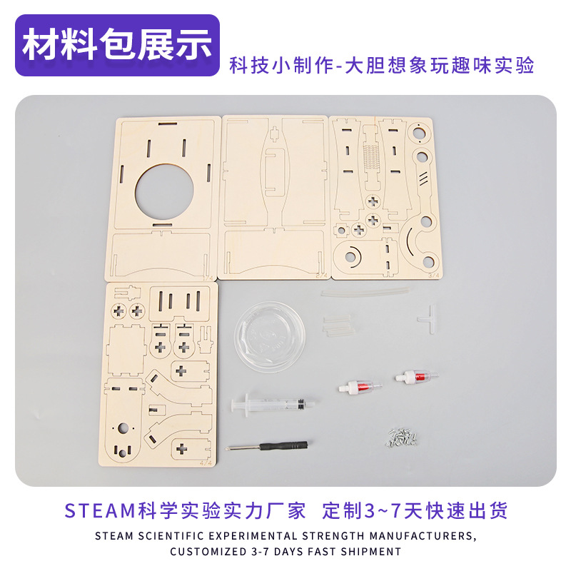 Hecho a mano de los niños material de experimento científico traje bomba estudiante de la escuela primaria juguete regalo educativo al por mayor