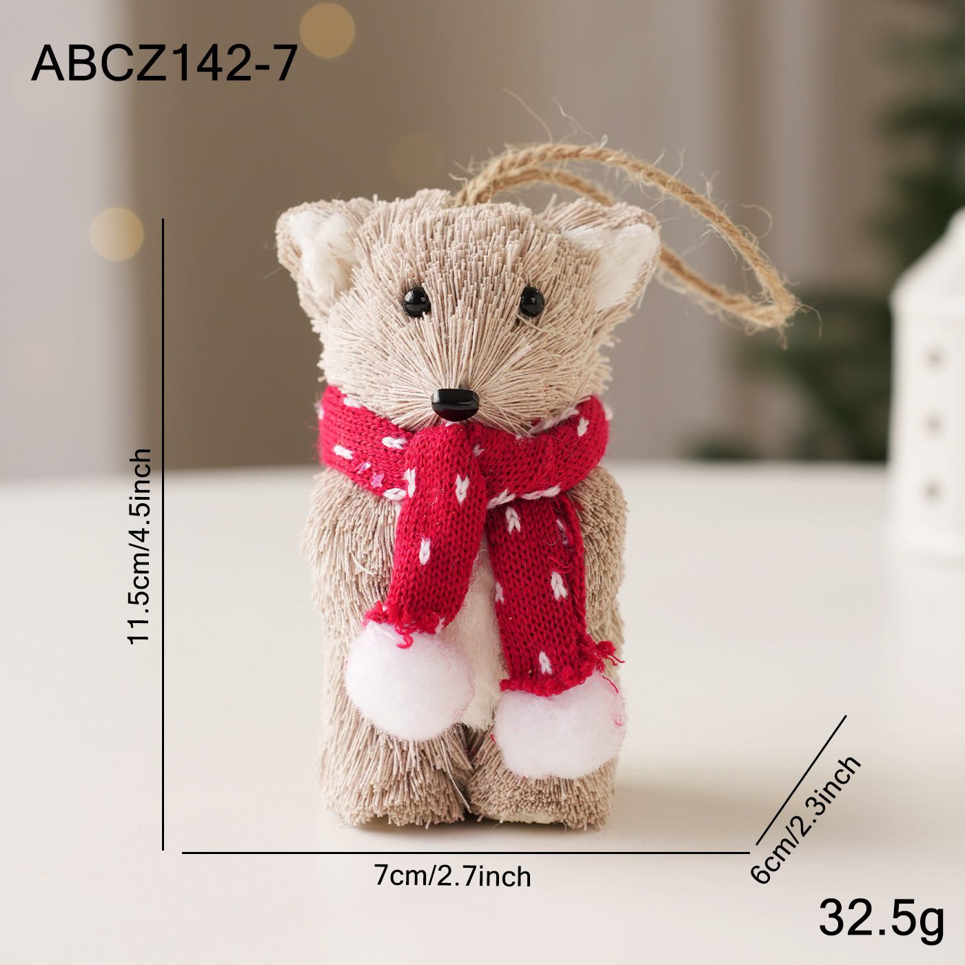Decoración de escritorio de Navidad transfronteriza espuma de paja osos ardilla muñeca muñeca muñeca decoración de Navidad