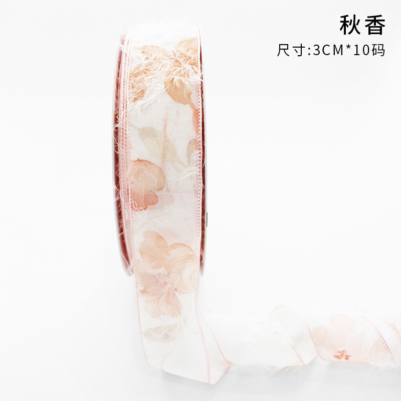 Cinta floral al por mayor 4cm borde dorado colorido ramo arco onda hilo llano cinta flor material de embalaje