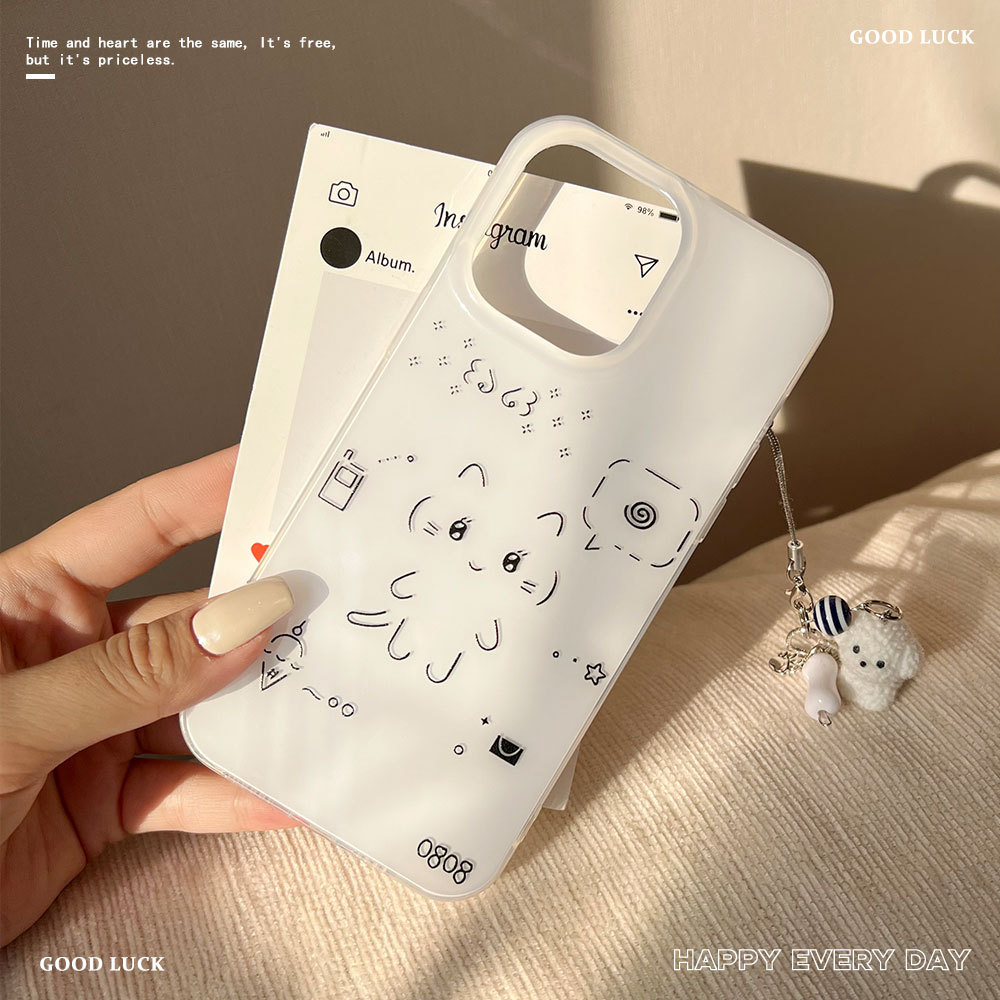 大孔IMD小狗挂件适用苹果17AIR手机壳iPhone16promax线猫保护套15