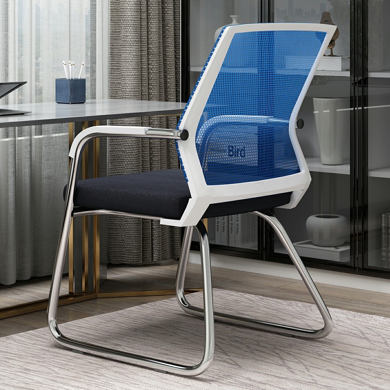 Bold and reinforced white frame blue mesh 920 / Steel feet-fixed armrests