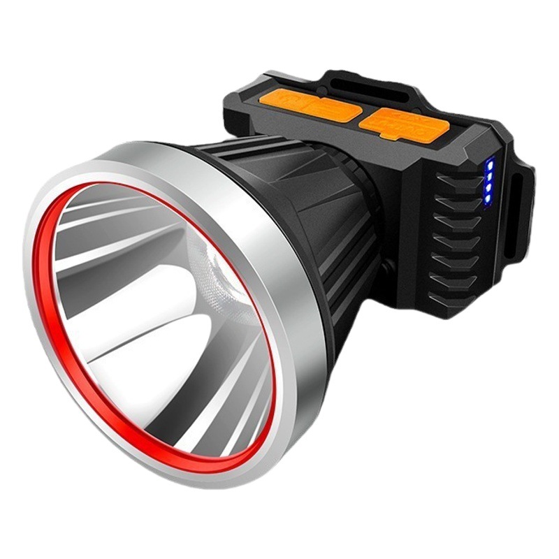 Linterna para exteriores, luz de pesca nocturna de largo alcance para colocar en la cabeza, lámpara de minero recargable de gran capacidad, banco de energía de emergencia, batería de larga duración