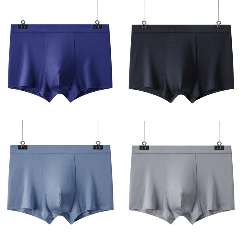 Pantalones interiores de hombre Modal sin huellas antibacterianas entrepierna transpirable de color sólido pantalones cortos delgados de cuadrangular para hombres