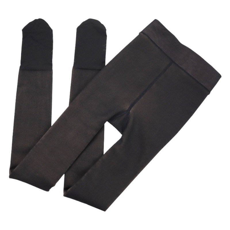 Medias negras artefacto de pierna ligera Otoño e Invierno sexy leggings Desnudos de mujer pantimedias transparentes falsas color de carne forrado de lana engrosada