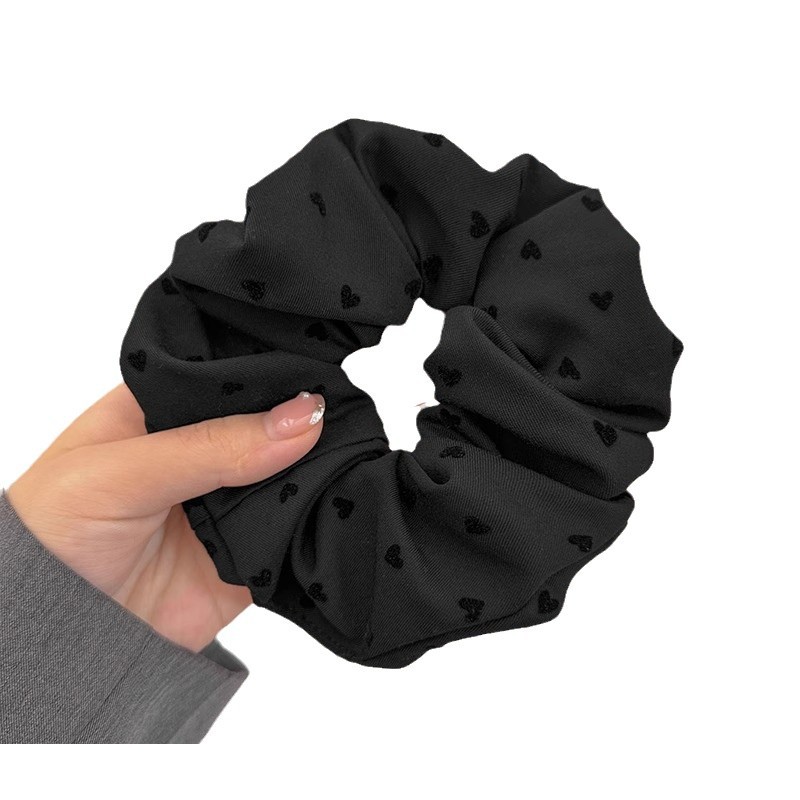 Francés punto de onda gris negro arco de bolas de cabello de bolas de cabello de alta elasticidad correa de cabello joyas de cabello