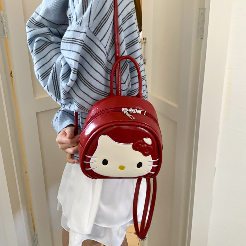 韩版ins小众设计可爱kt猫双肩包甜美小清新背包初高中大学生书包