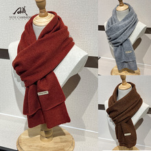 2025新款羊绒针织纯色大红围巾七色围巾女保暖秋冬工厂定制款