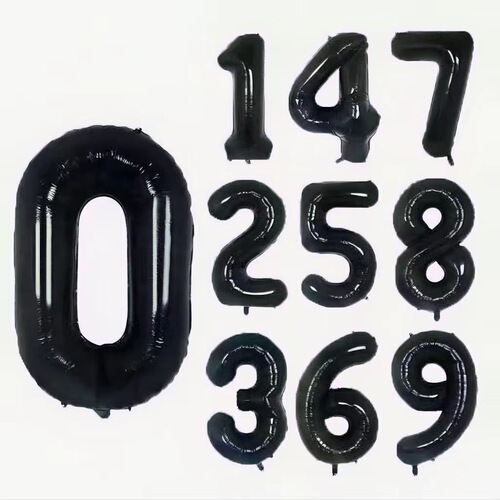 32-inch 40-inch black ins large digital birthday balloon photo props first-year party scene decoration