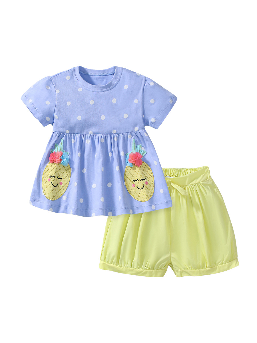 Little Maven transfronterizo verano nuevo traje de chicas estilo europeo y americano de dibujos animados blusas pantalones cortos para niños image 6