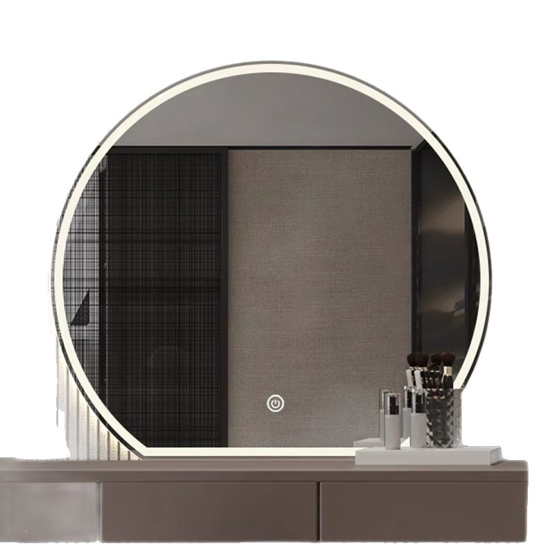 Transfronterizos semicircular gabinete de baño de sexo opuesto espejo inteligente hotel con iluminación espejo de baño espejo de maquillaje espejo inteligente de niebla