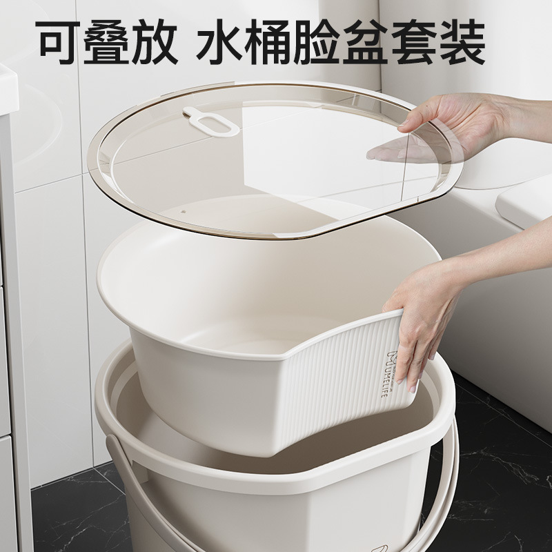 Plastic handheld shatterproof bucket for home use for laundry