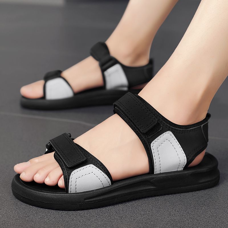 Beijianglang Men's Flat Sandals New 2025 Summer Casual Beach Shoes Non-Slip Simple Casual Beach Sandals