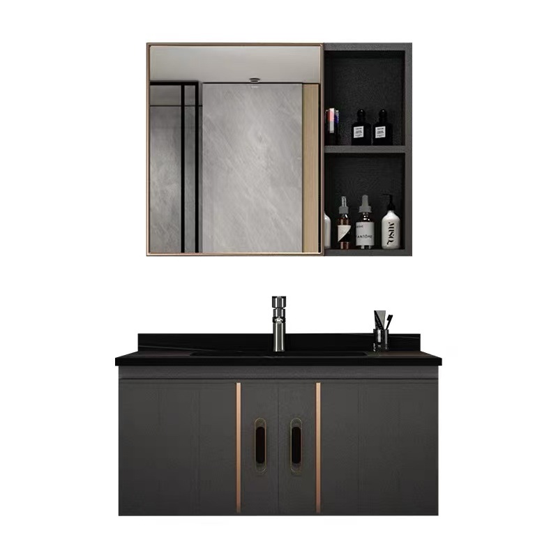 2025 nuevo espacio moderno aluminio inteligente gabinete de baño combinación lavabo lavabo lavabo lavabo gabinete lavabo