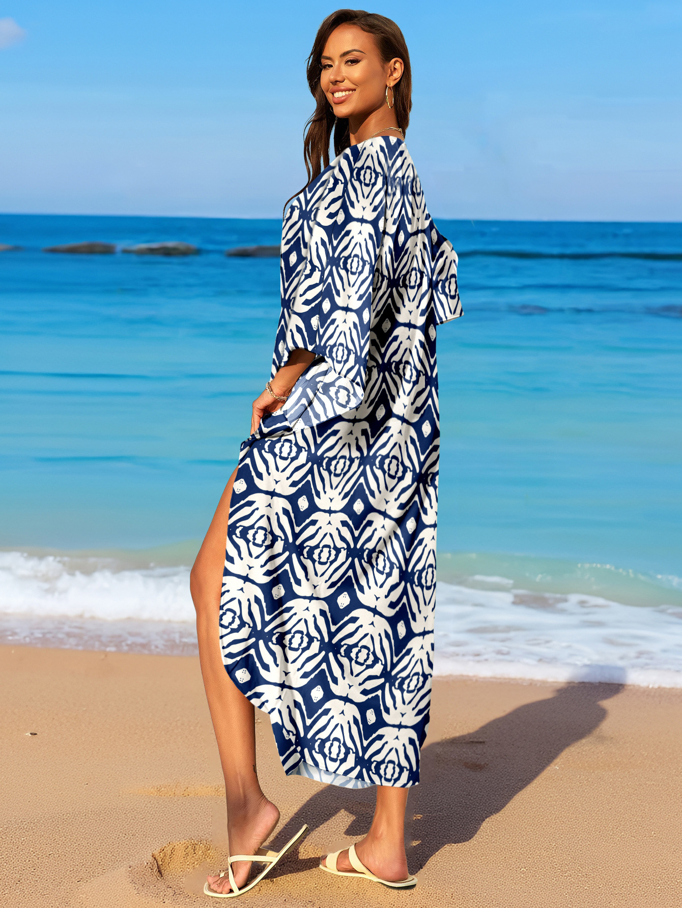 25 años nuevo blusa de playa tejida de rayón transfronterizo vestido de vacaciones bikini camisa de protección solar MB247