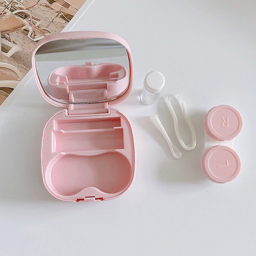 Contact lens box simple DIY square box portable contact lens box companion double box glossy storage box wholesale