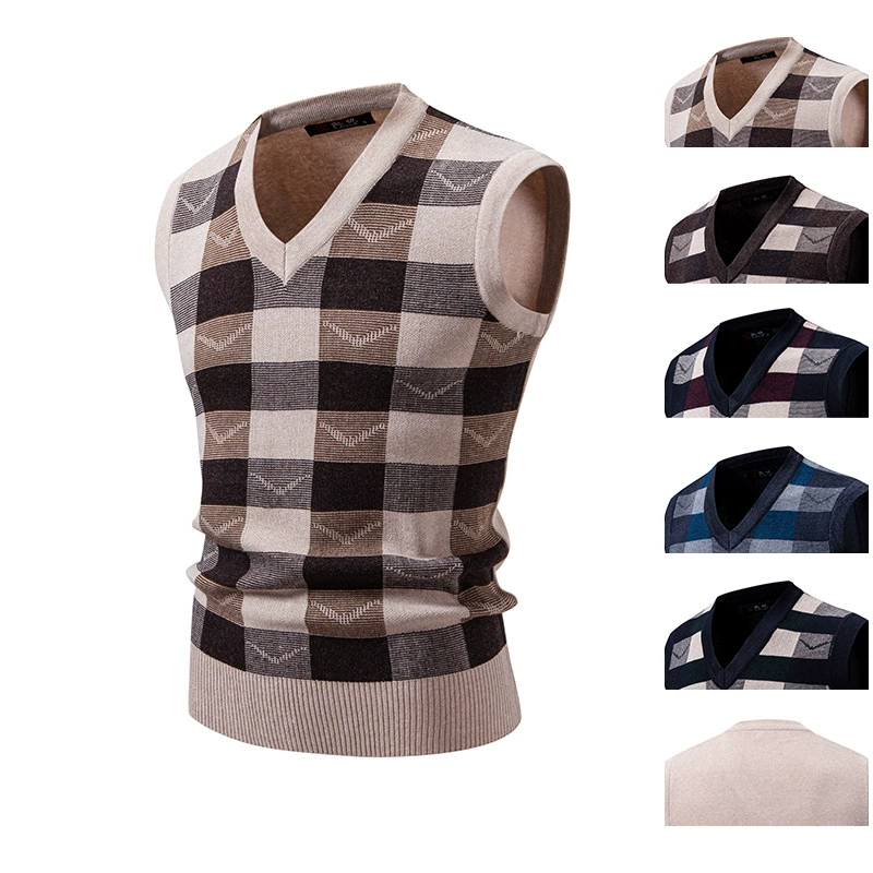2024 осень-зима новый внешний оборот мужской модный свитер вязаный жилет