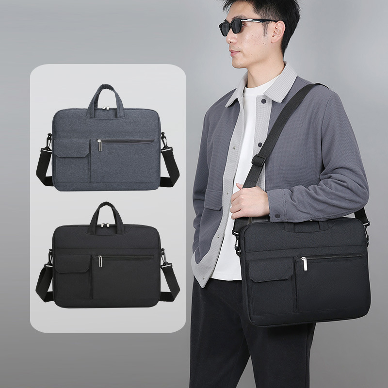 Laptop Handbag for Men, New Style Business Document Briefcase, Large Capacity, Customizable Logo, Meeting Document Bag