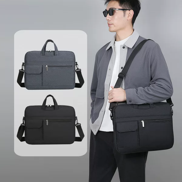 Laptop Handbag for Men, New Style Business Document Briefcase, Large Capacity, Customizable Logo, Meeting Document Bag