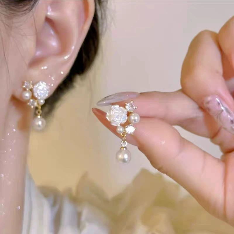 Серьги, ретро серебряная игла из жемчуга, стиль высшего качества, французский стиль, глаз змеи
