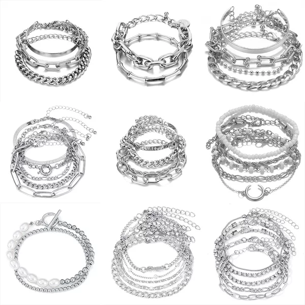 Cross-border Amazon New White K Premium Bracelet suit Women's European and American Style Retro Niche Bracelet Wholesale