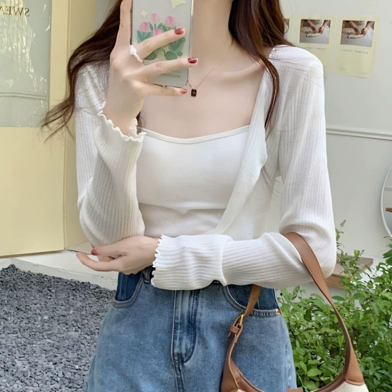Summer silk cardigan, thin long-sleeve, sweater, jacket