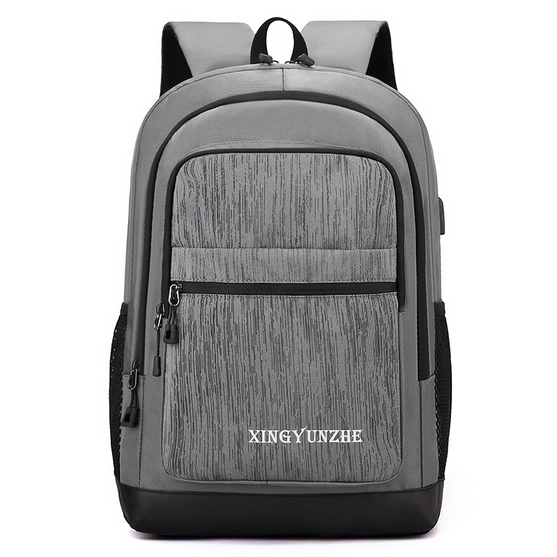 Mochila para computadora portátil de nailon para hombre con carga inteligente usb