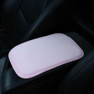 Car armrest cushion, Armrest box pad - short-plush-armrest-cushion-in-pink