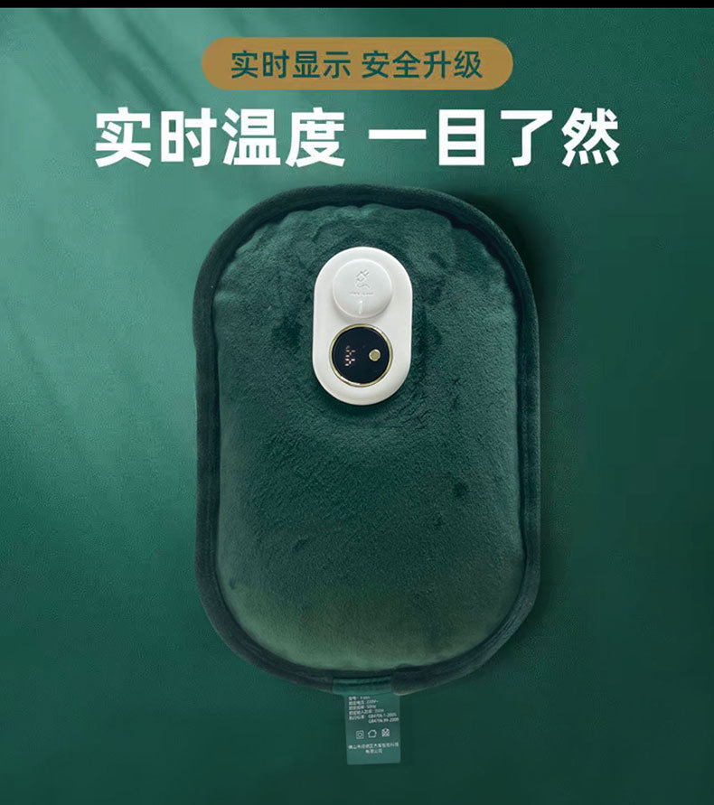 그린 디지털 디스플레이 온수 가방 + 방폭 클립