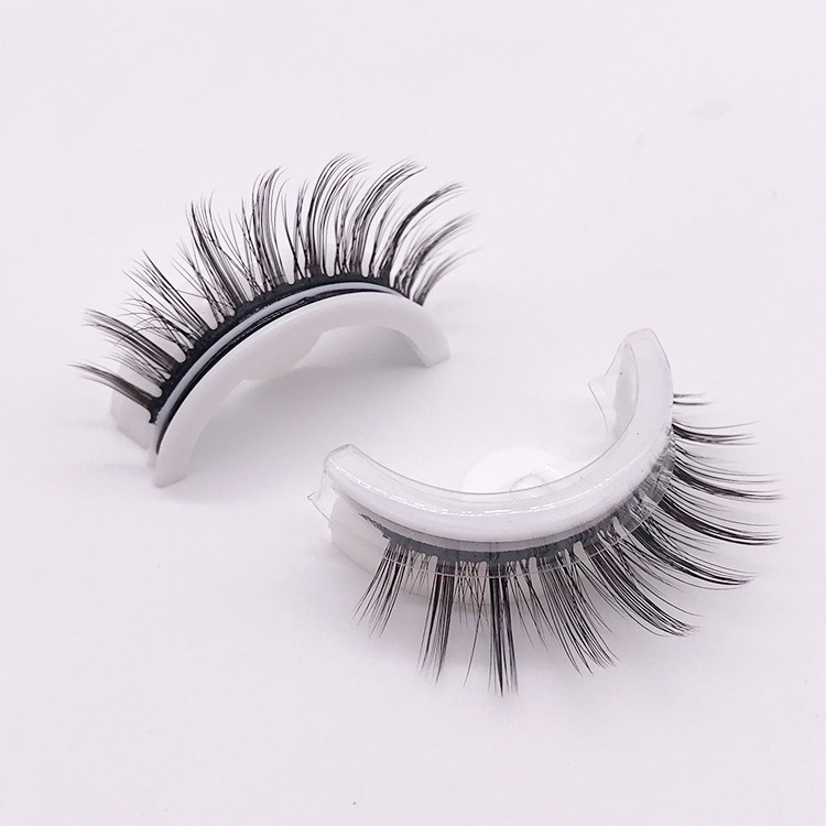 Pestañas postizas autoadhesivas en línea pestañas de caja de cristal de celebridades pestañas autoadhesivas sin pegamento 3 segundos palillo rápido pestañas de tira adhesiva doble