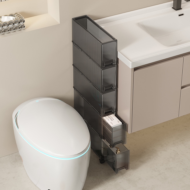 12/13cm浴室用トイレット収納棚トイレ防水シーリング引き出し式超狭い隙間収納ラック