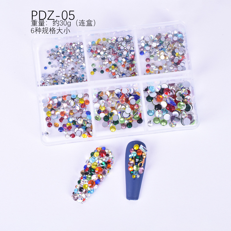 Cruz-frontera popular remache de uñas joyería no se desvanece mezclado 6-rejilla de metal largo hueco estrella Luna decoración de uñas