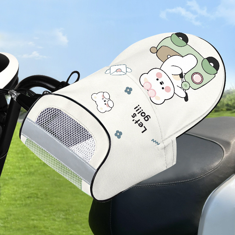 Electric Vehicle Sun Protection Gloves, Summer Motorcycle Handlebar Covers, Waterproof Windproof Sunshade, Anti-Uv Battery Car Hand Guards