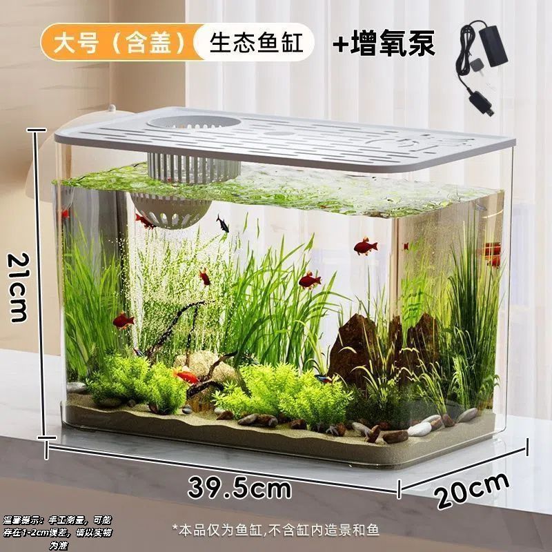鱼缸水族箱网红一体成型缸透明办公室家用客厅桌面造景室内落地式|undefined