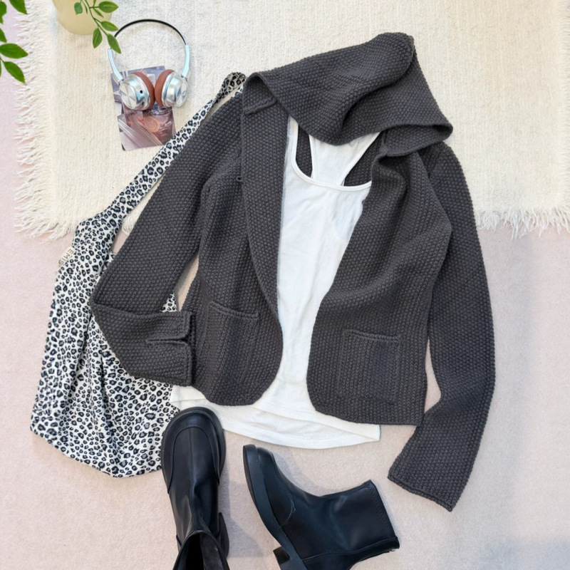 Pre-sale/a-t pineapple stitch cardigan wool regular shoulder waist-cinched one-button knitted cardigan Pre-sale/a-t pineapple stitch cardigan wool regular shoulder waist-cinched one-button knitted cardigan