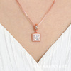 Zirconium, square pendant, genuine design fashionable advanced necklace, simple and elegant design, high-quality style