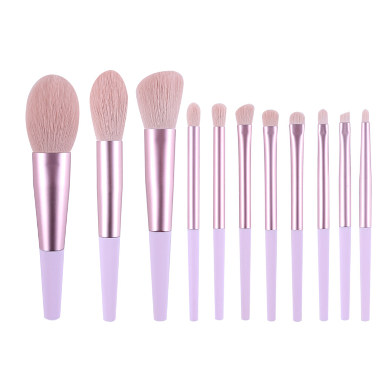 11 pinceles de maquillaje personalizados herramientas de maquillaje cepillo de maquillaje conjunto completo blush eye shadow cepillo al por mayor logotipo imprimible