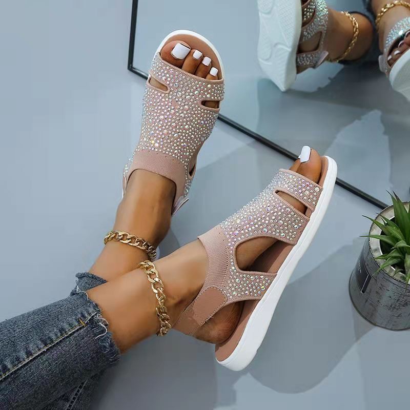 Pantofole estive da donna con strappo traspiranti per la spiaggia_voghion.com