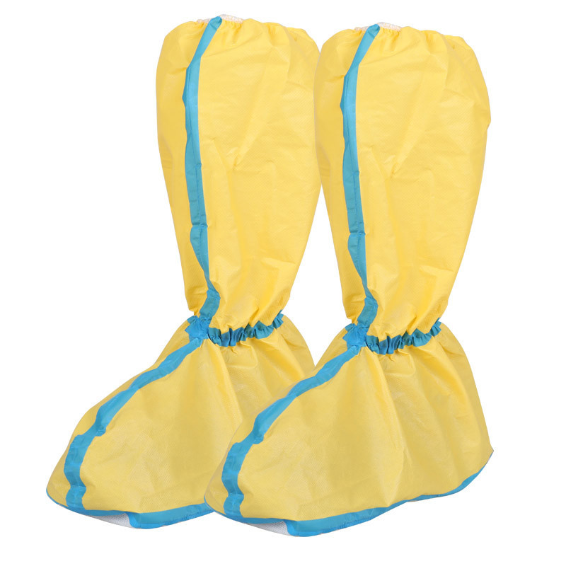 添盾 TD-BP9182 黄色胶条型防化靴套（防滑鞋底，HDPE+PP无纺布