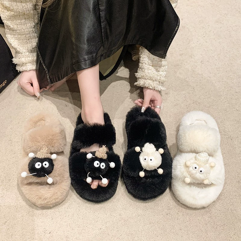 Тапочки женские осенние и зимние плюшевые параллельные брусья