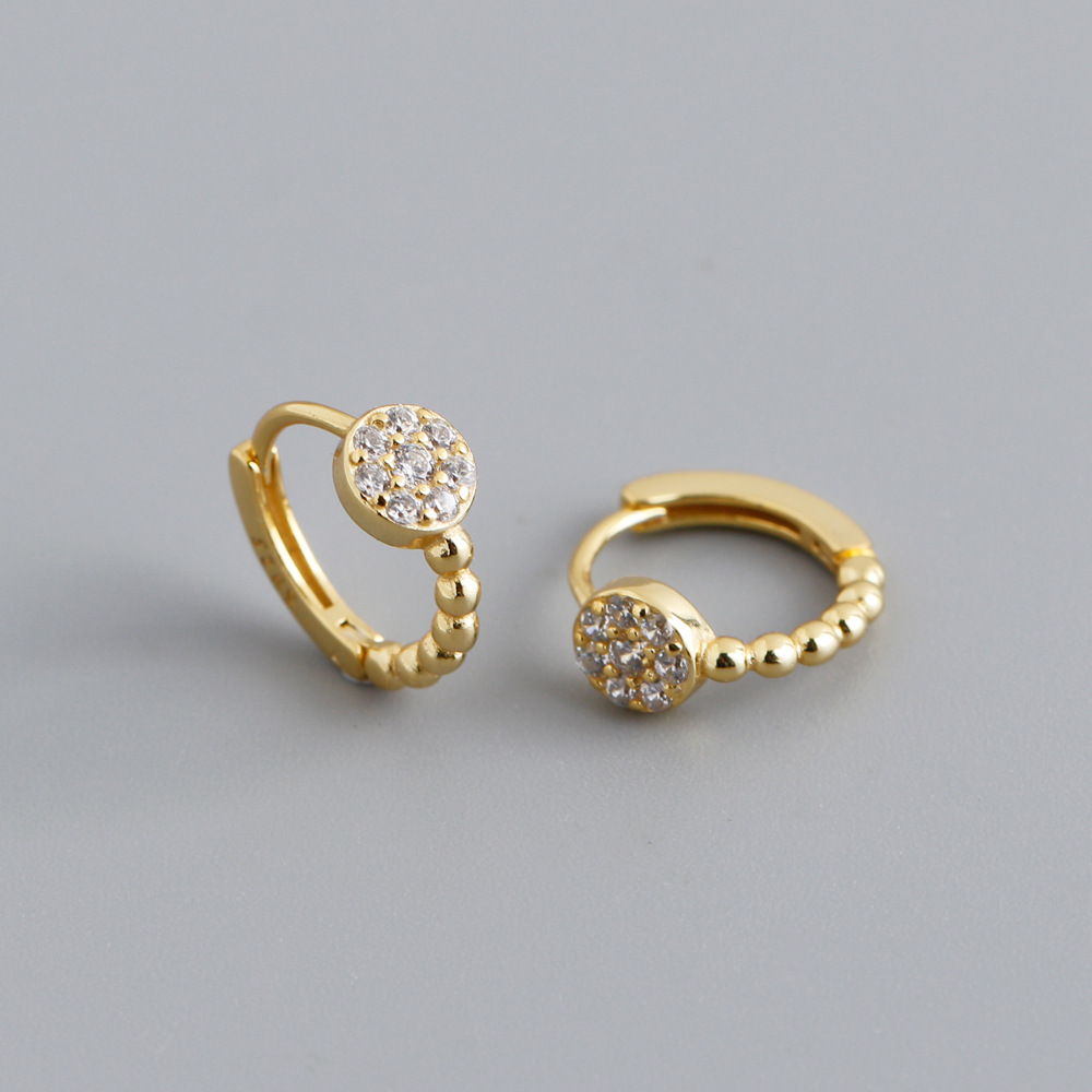 Fashion Geometric Sterling Silver Inlay Zircon Earrings 1 Pair