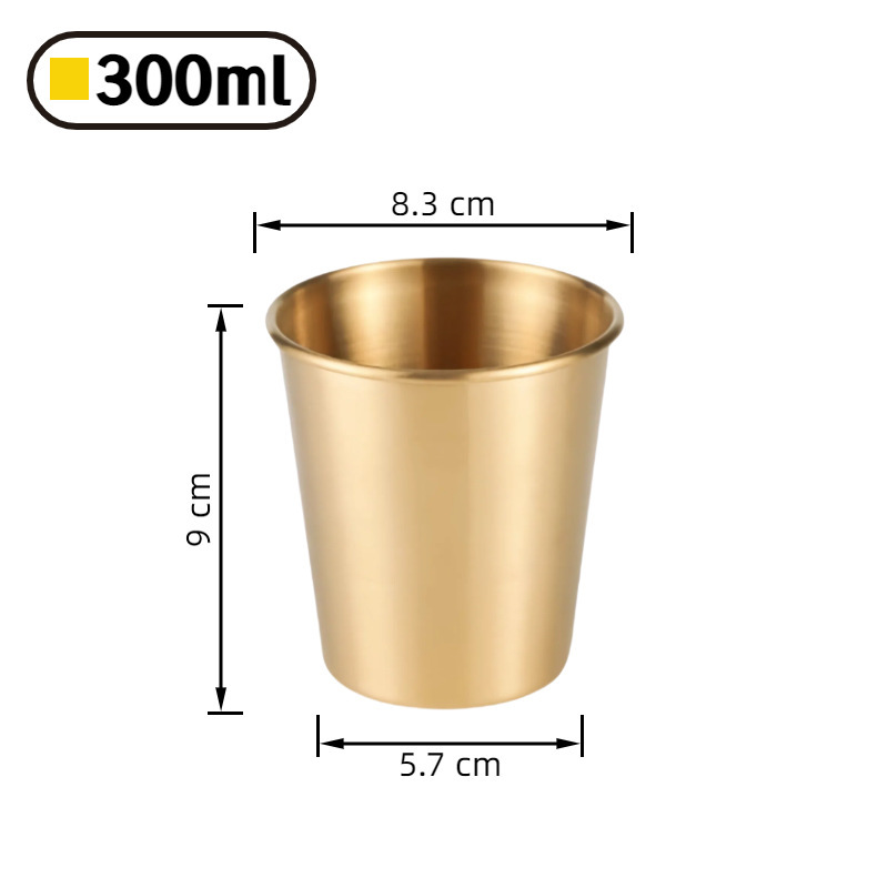 304 ステンレス鋼カップ単層水カップインビールカップ冷たいドリンクカップレストランジュースカップ落下防止カップはロゴでカスタマイズできます|undefined