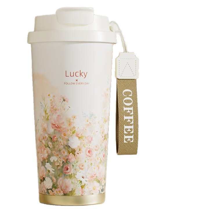 保温杯2025新款女生咖啡杯双饮大容量水杯随行便携吸管杯子陶瓷杯|undefined