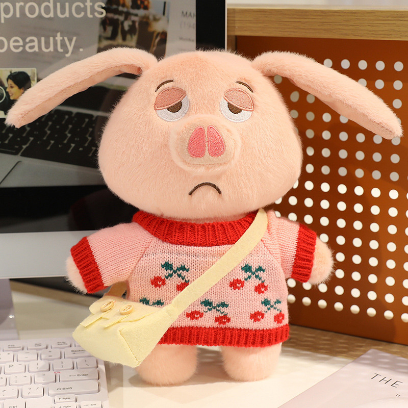 Transformado en una muñeca de montura de cerdo volador, linda muñeca, orejas plegables, regalo de vacaciones complicado de alto valor