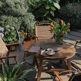 围炉桌原生态老榆木茶桌茶几煮茶泡茶圆桌全实木阳台户外烧烤火锅