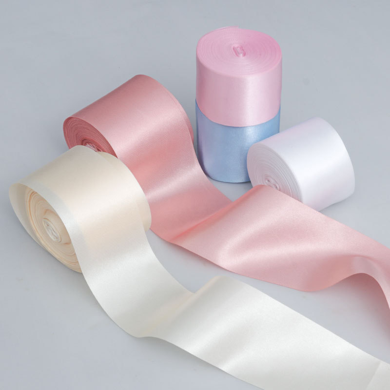 4Cm5Cm 6cm Solid Color Soft Colorful Ribbon Satin Ribbon Bow Flower Wedding Chair Back Strap Wedding Celebration